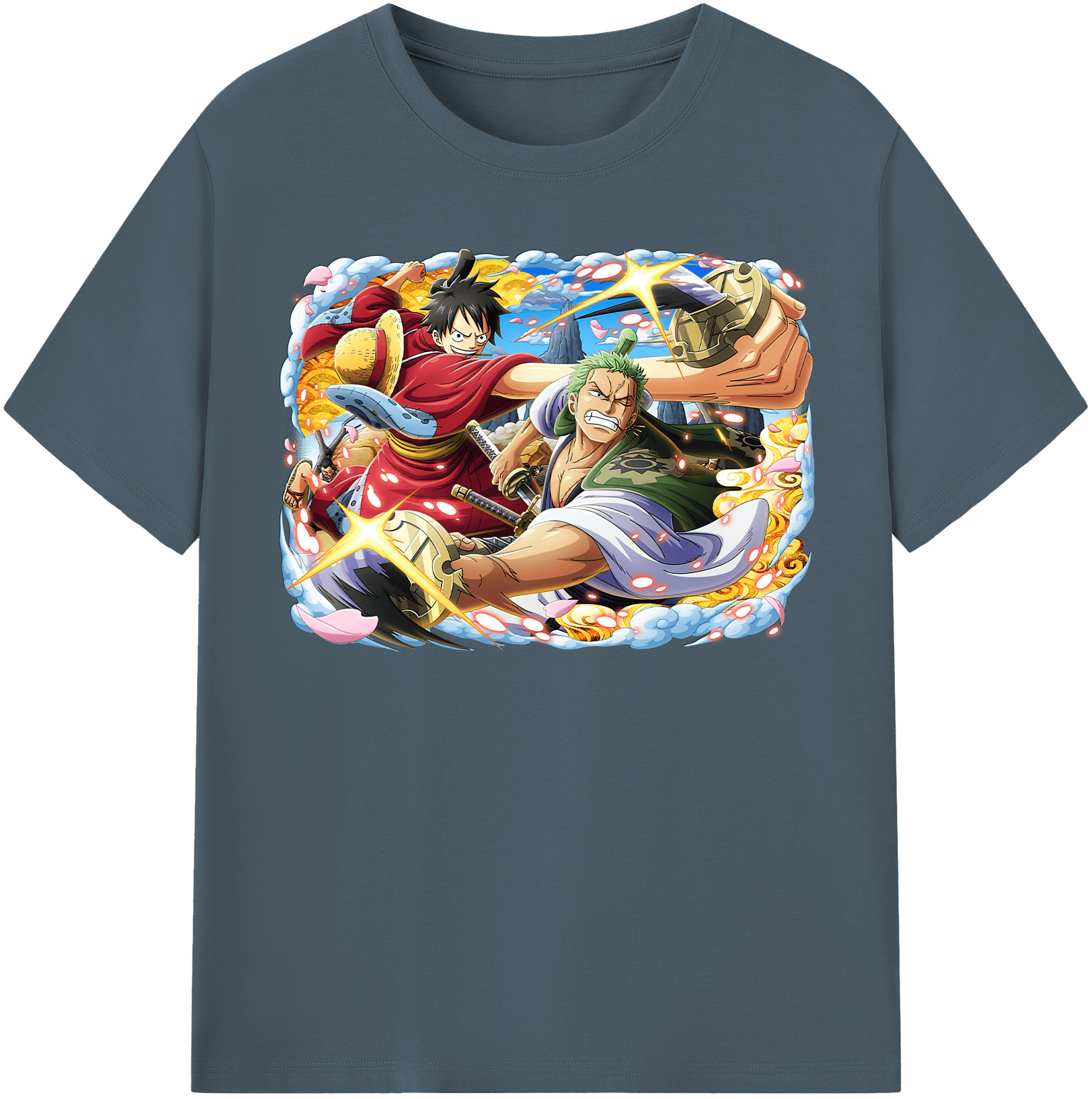 ワンピース モンキー・D・ルフィ ONE PIECE Monkey D. Luffy 綿100％半袖Tシャツ（フロントプリント）